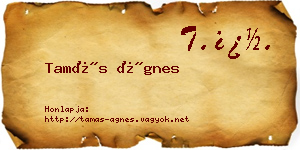 Tamás Ágnes névjegykártya